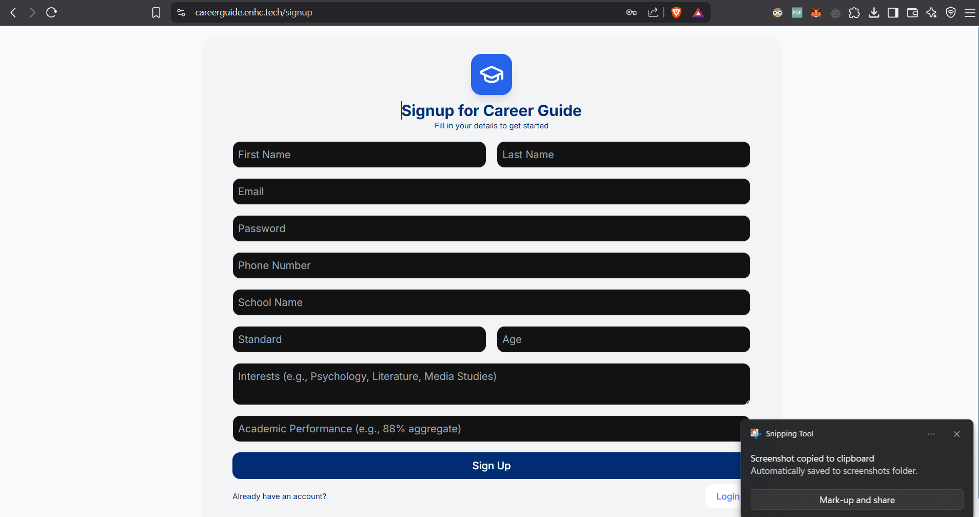 Secure Student Authentication and Onboarding